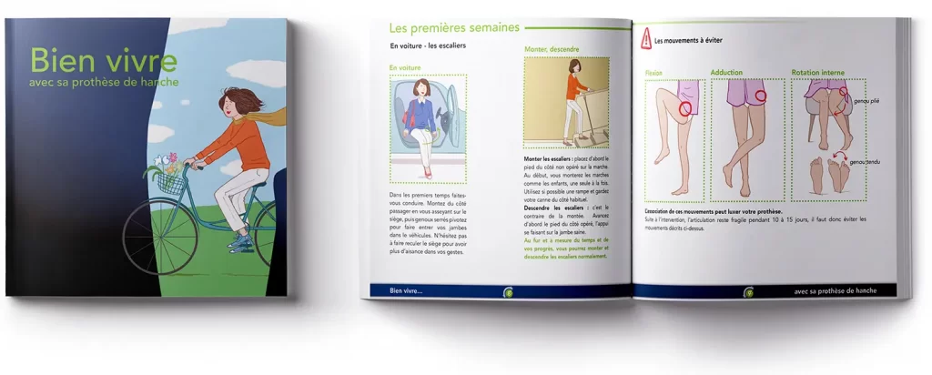 Agence communication Aliénor Consultants Medicoscop livret patient prothèse hanche