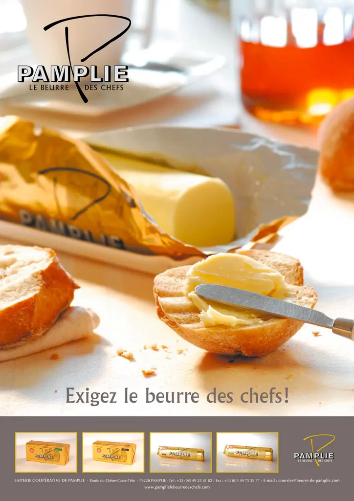 Agence communication Aliénor Consultants Pamplie poster laiterie beure des chefs